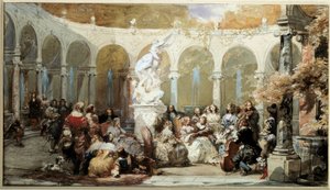 Musikalische Szene in den Gärten von Versailles von French School