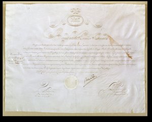 Napoleon Bonapartes (1769-1821) Genehmigung zum Kauf von Louisiana durch die Vereinigten Staaten, 30. April 1803 von French School