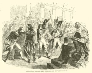 Napoleon vor dem Rat der Fünfhundert (Gravur) von French School