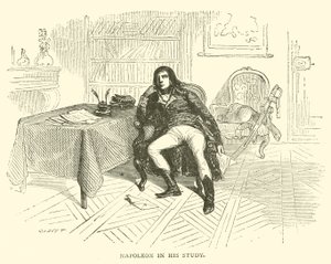 Napoleon in seinem Arbeitszimmer (Gravur) von French School
