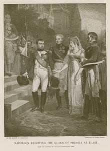 Napoleon empfängt die Königin von Preußen in Tilsit von French School