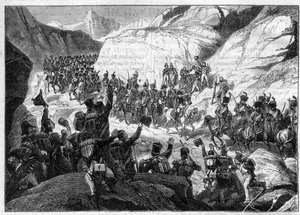 Napoleonische Kriege/Anfang der Spanischen Kampagne, 5. November 1808 - Einzug Napoleons in Spanien an der Spitze seiner Truppen - in „Histoire de l