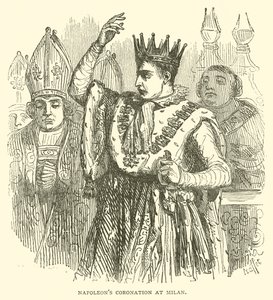 Napoleons Krönung in Mailand (Gravur) von French School