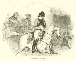 Napoleons Flucht (Gravur) von French School