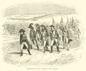 Napoleons Armee überquert die Wüste (Gravur) von French School