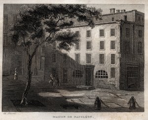 Geburtshaus von Napoleon Bonaparte in Ajaccio (Korsika) - Gravur aus „Italien Picturesque - Historische und beschreibende Malerei von Italien“ von M. de Norvins, Ch. Nodier 1834-1836 von French School