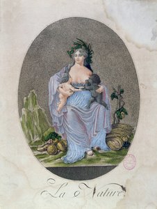 Natur stillt ein schwarzes und ein weißes Baby, ca. 1792 von French School