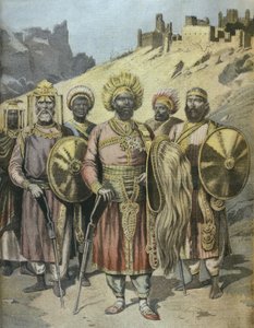 Negus von Abessinien, Menelik II., Illustration aus Le Petit Journal, November 1895 von French School