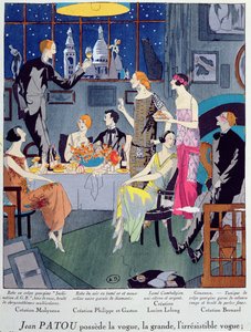 Silvester, Modeplatte aus Art, Gout, Beaute, veröffentlicht in Paris, Dezember 1923 (Pochoir-Druck) von French School