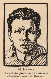 Nikolai Ivanov, russischer sozialistischer Revolutionär und Angeklagter im Moskauer Prozess 1922, dem ersten sowjetischen Schauprozess
