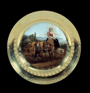 Objekte des Ersten Kaiserreichs: Teller des Dienstes von Prinz Eugen: Schäferin in einer Landschaft bei Siena