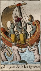 Odyssee von Homer: Odysseus entgeht der Falle des Gesangs der Sirenen. Aus „Mythologie der Jugend“ von Pierre Blanchard 1803. von French School