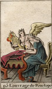 Odyssee von Homer: die treue Penelope, die Frau des Helden Odysseus, die ständig ein Tuch webt und verteidigt, während sie auf die Rückkehr ihres Mannes nach Ithaka wartet.