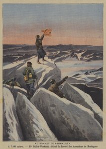 Auf einem Himalaya-Gipfel (Farblithografie) von French School