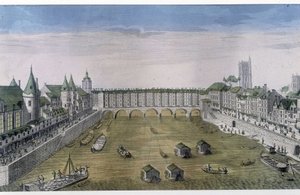 Optische Ansicht von Paris: Le Pont au change. ca. 1800, Stadt Paris. von French School