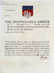Verordnung zur Festlegung der Wappen der Stadt Paris, 27. Februar