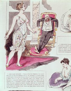 Orgienhaftes Negligé, Illustration aus La Vie Parisienne, ca. 1870-80 von French School