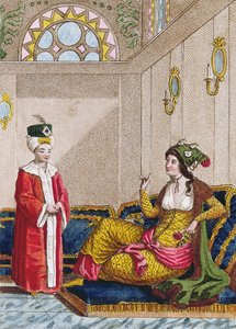 Osmanischer Kronprinz mit seiner Lieblingssultana, ca. 1813 von French School