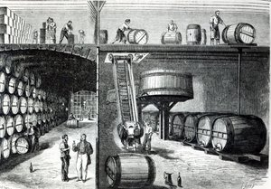 P. Morel et F. Souzac Keller und Werkstätten in Bordeaux aus Le Monde Illustre, 1864