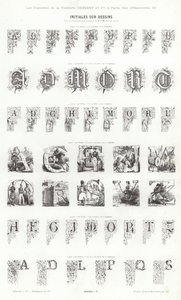 Seite aus Vignettes Typographiques (Gravur) von French School