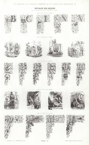 Seite aus Vignettes Typographiques (Gravur) von French School