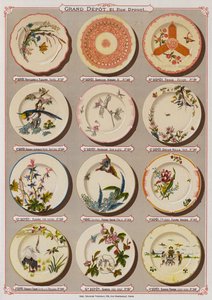 Seite aus dem Katalog des Grand Depot de Porcelaines, Faiences et Verreries von French School