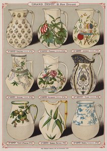 Seite aus dem Katalog des Grand Depot de Porcelaines, Faiences et Verreries von French School