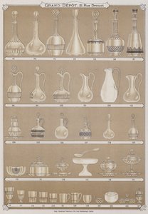Seite aus dem Katalog des Grand Depot de Porcelaines, Faiences et Verreries von French School
