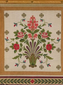 Seidenpaneel mit einem Blumenstrauß aus Pernon, Lyon