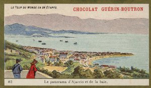 Panorama von Ajaccio und der Bucht (Chromolithografie)