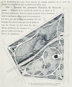 Parc du Montsouris: Plan des Gartens im Voraus von French School