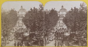 Paris, Arts et Metiers öffentlicher Garten, stereoskopische Ansicht, ca. 1860