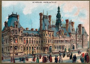 Paris. Weltausstellung 1889: Rathaus in Paris von French School