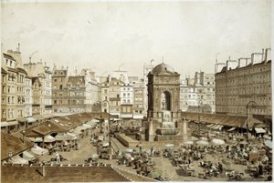 Paris, der Markt und der Brunnen der Unschuldigen