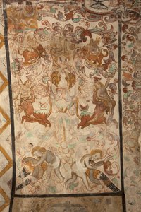 Pfarrkirche Església de la Mare de Déu de Solers. Innenraum. Die Kirchenschiffe. Wandmalereien. (Detail). 16. Jahrhundert. von French School