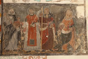 Pfarrkirche (Església de la Mare de Déu de Solers). Innenraum. Die Schiffe. Wandmalereien. Detail. 16. Jahrhundert (?).