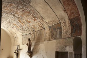 Pfarrkirche (Església de la Mare de Déu de Solers). Innenansicht. Die Schiffe. Wandmalereien. Detail. 16. Jahrhundert (?)