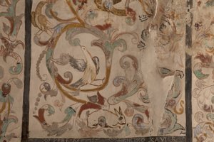 Pfarrkirche (Església de la Mare de Déu de Solers). Innenraum. Die Kirchenschiffe. Wandmalereien. (Detail) 16. Jahrhundert (?) von French School