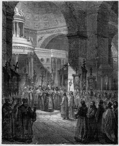 Patriarch Photios oder Photius, Patriarch von Konstantinopel, Gelehrter und byzantinischer Staatsmann. Gravur in „Histoire des Papes-Rois-Reines und Kaiser durch die Jahrhunderte“ von Maurice Lachatre