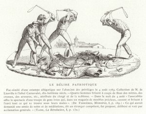 Patriotischer Wahnsinn, Französische Revolution, August 1789 von French School