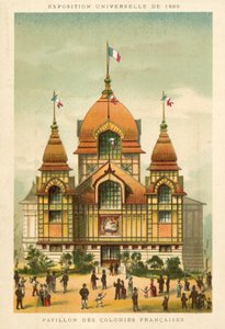 Pavillon der französischen Kolonien, Weltausstellung 1889, Paris von French School
