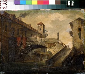 Landschaft in einem französischen Dorf von French School