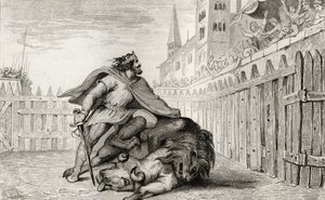 Pippin III. (714-68) der Kurze mit dem Löwen und dem Stier, aus 