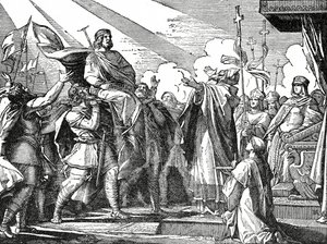 Pippin wird 751 zum König der Franken ausgerufen, ca. 1890 von French School