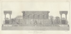 Persepolis, Hypostylhalle von Xerxes, geometrische Erhebung, restauriert von Ch Chipiez