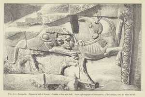 Persepolis, Hypostylhalle von Xerxes, Kampf von Löwe und Stier von French School
