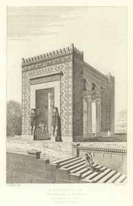 Persepolis, Propyläen des Xerxes, Perspektivische Ansicht, restauriert von Ch. Chipiez von French School