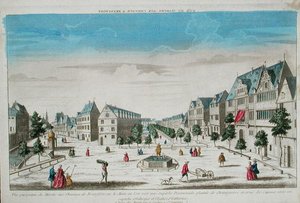Perspektivische Ansicht des Rossmarkts, Frankfurt von French School