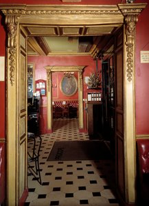 Perspektivische Ansicht des Café Procope, Paris von French School