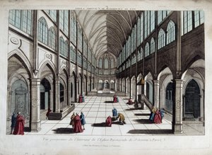 Perspektivische Ansicht des Inneren der Kirche Saint Severin in Paris